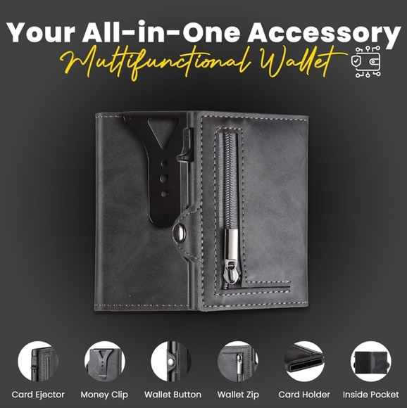 Metal Wallet with Keychain - Picture 2 of 5